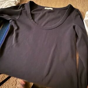 Lexi Rib Sun-In Scoop Tee - Small / Faded Black